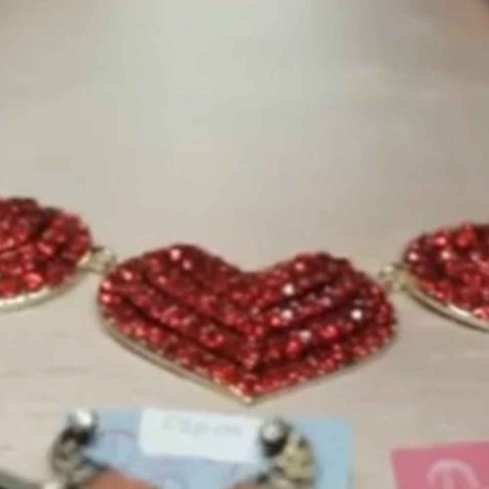 Not for Sale / ISO Betsey Johnson Red, Pave, 5 Hearts Necklace